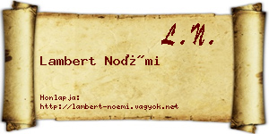 Lambert Noémi névjegykártya