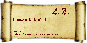 Lambert Noémi névjegykártya